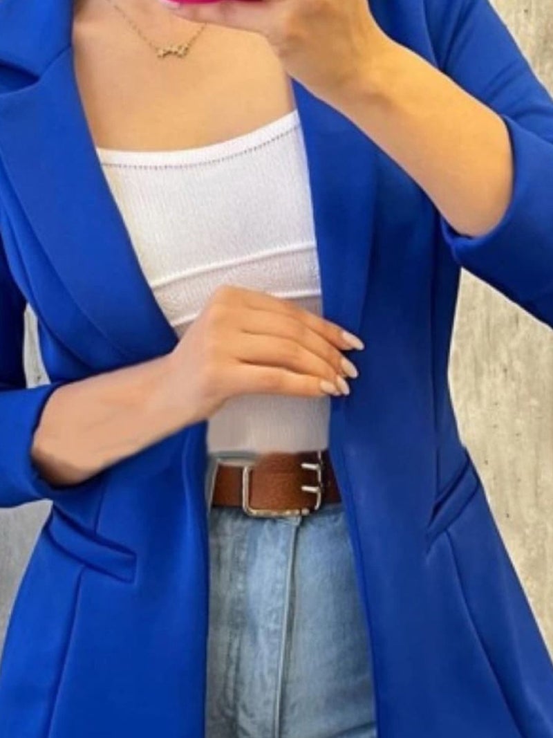 YUNIQEE بليزر أزرق سادة - Image 2