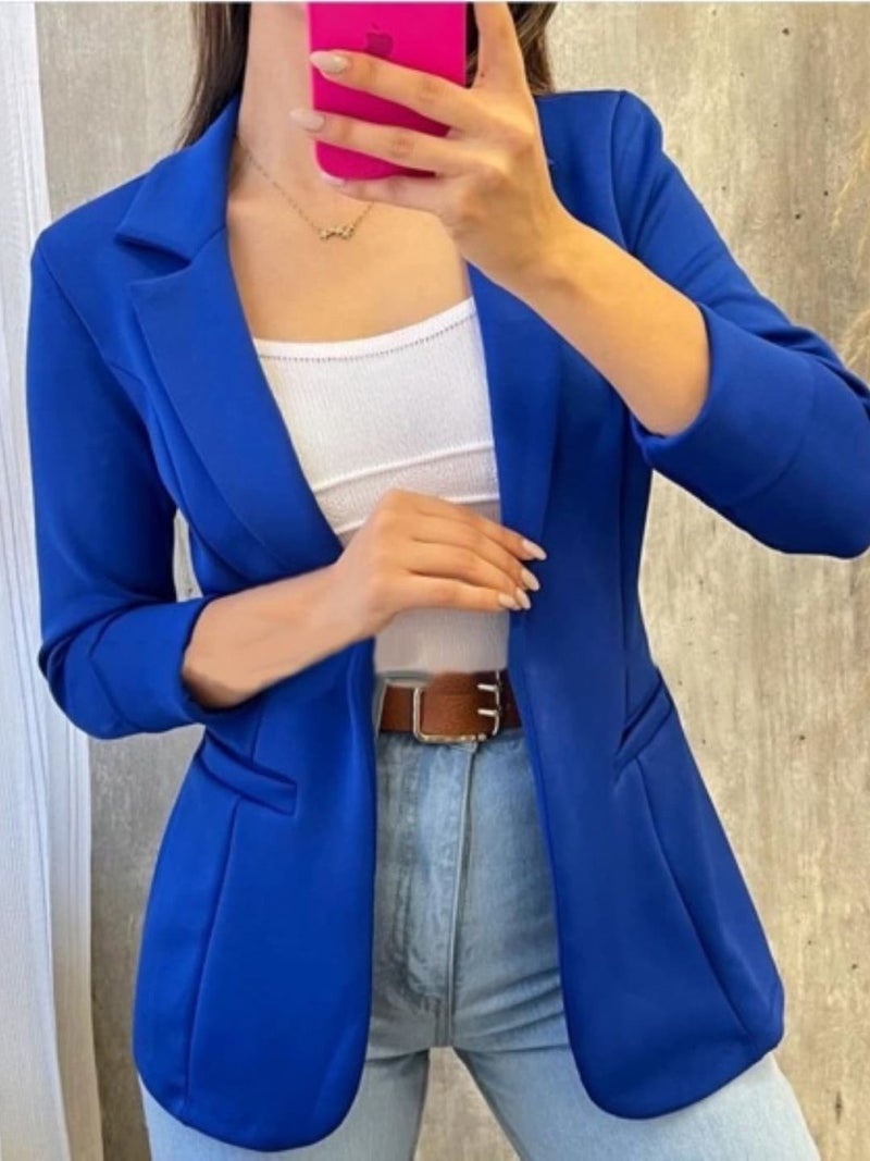 YUNIQEE بليزر أزرق سادة - Image 1