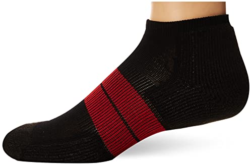 thorlos mens 84 Max Cushion Low Cut running socks, Black/Red, X-Large US - Image 4