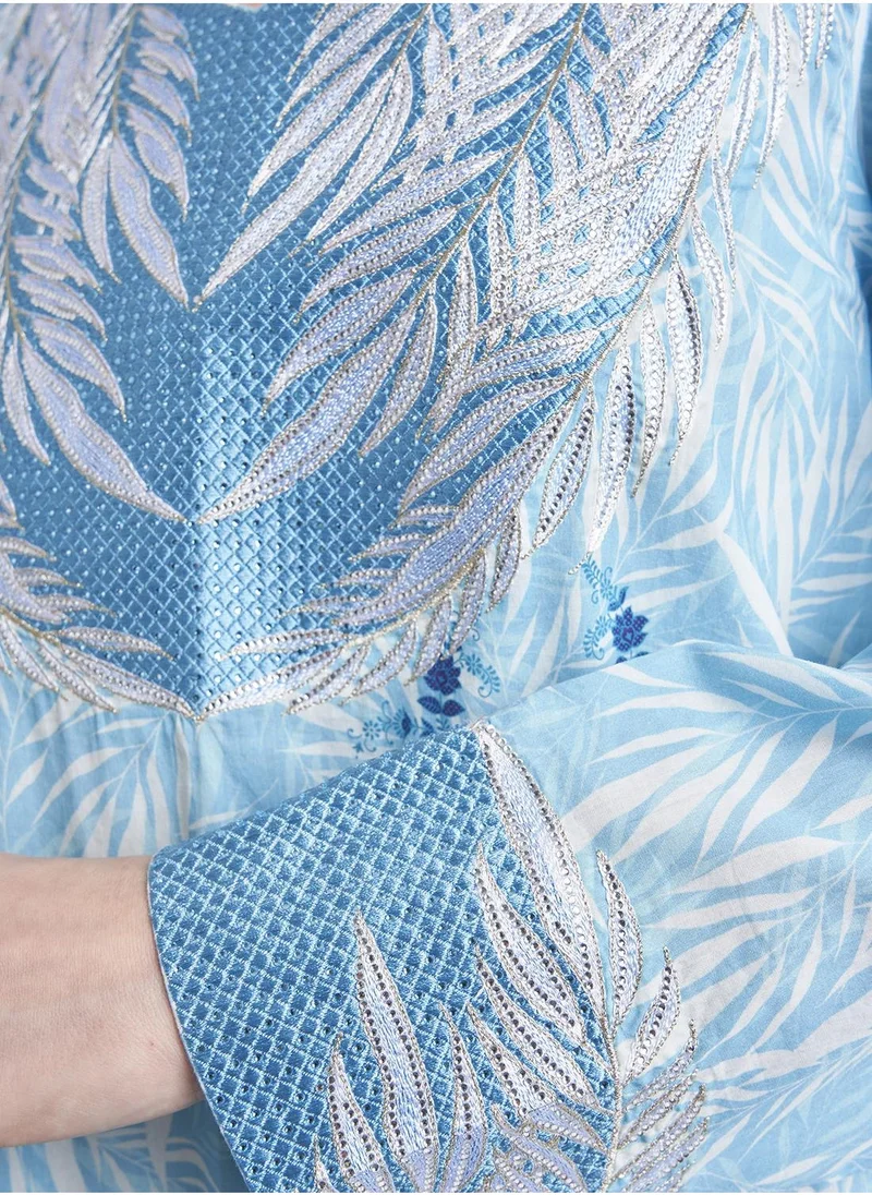 KASHKHA Cotton Garden Print Mukhawar Jalabiya