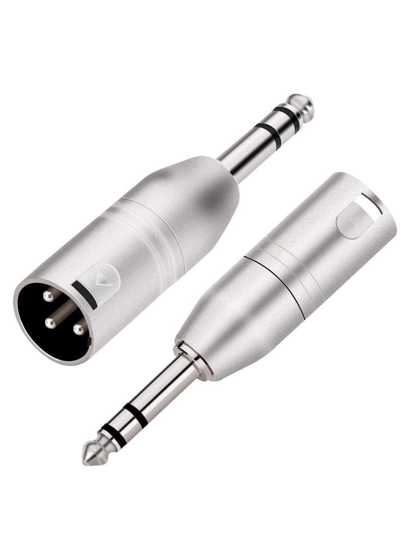 tisino Tisino 1/4" TRS to XLR Adapter, Balanced Quarter Inch 6.35mm Male to XLR Male Adapters - 2 Pack  - Image 1
