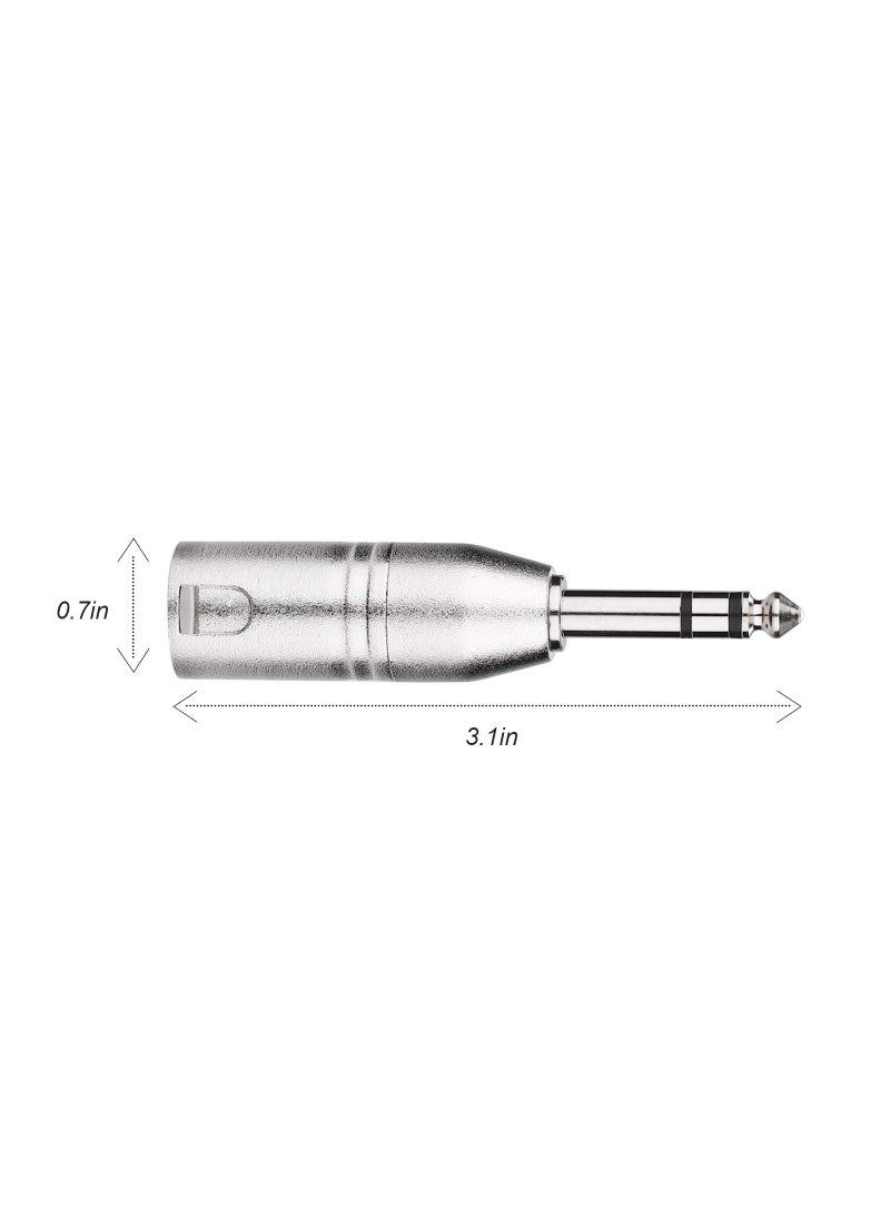tisino Tisino 1/4" TRS to XLR Adapter, Balanced Quarter Inch 6.35mm Male to XLR Male Adapters - 2 Pack  - Image 4