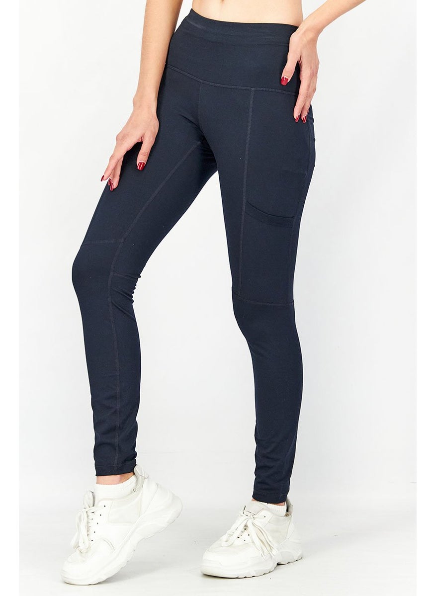 Tchibo Women Sportswear Fit Pull On Outdoor Tight, Navy Blue  - Image 4