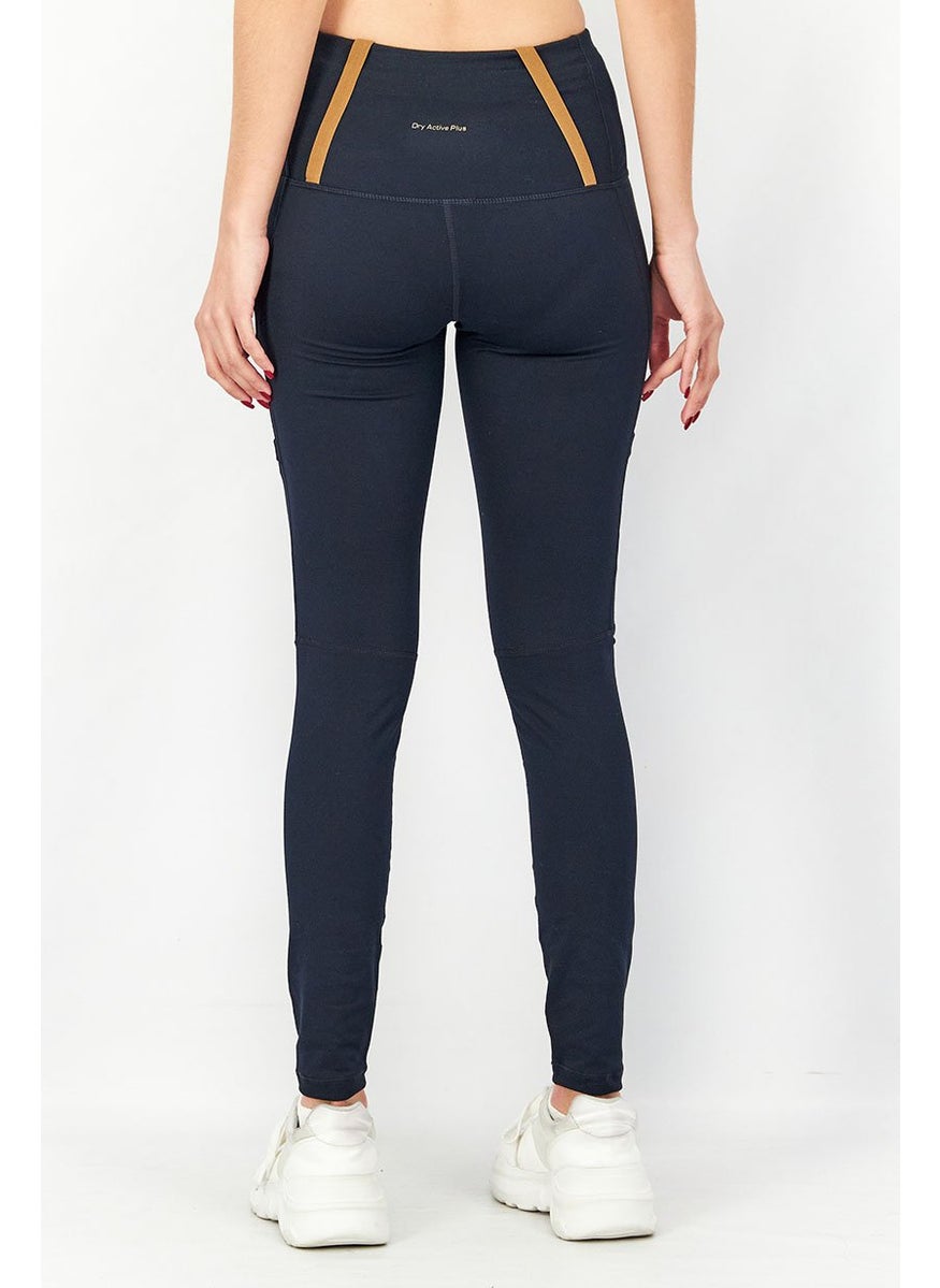 Tchibo Women Sportswear Fit Pull On Outdoor Tight, Navy Blue  - Image 3