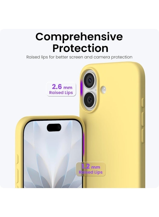 Compatible with iPhone 17 Case Slim Liquid Silicone 4 Layers Soft Gel Rubber Shockproof Protective Phone Case with Anti Scratch Microfiber Lining (Yellow) - Image 2