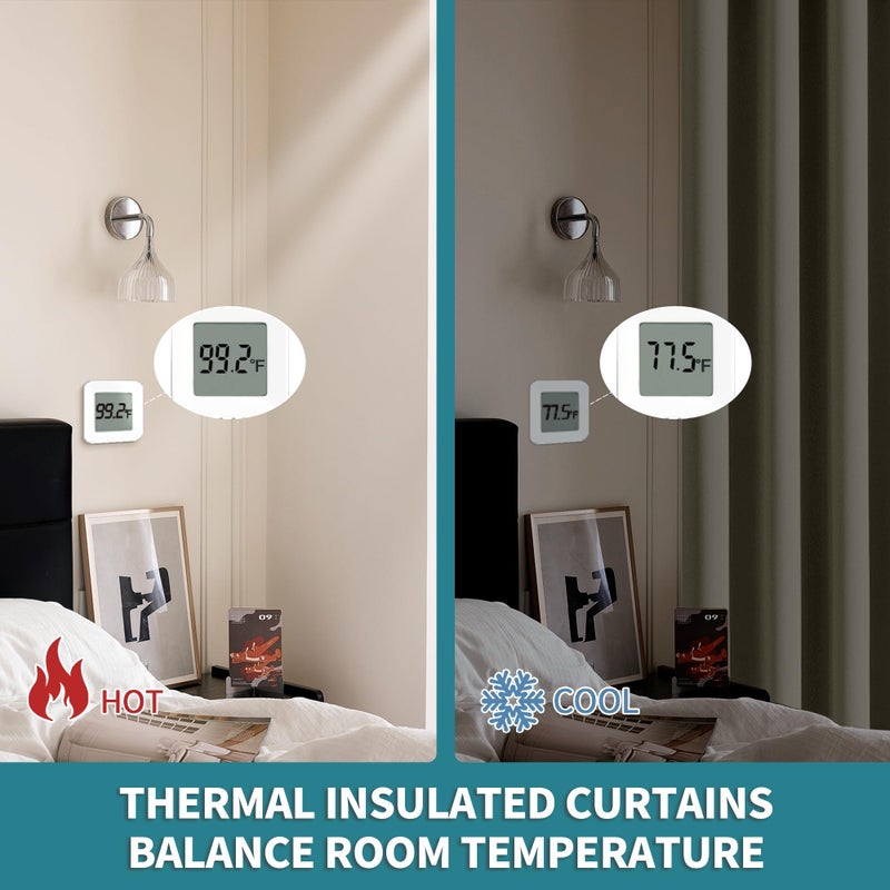 BGment BGURT EXTRA LING Starter 120 inch طوله للفناء الزجاجي المنزلق غرفة الباب الغامق غرفة مقسم الستار ضوضاء خصوصية تقليل لفصل الغرفة 1 لوحة 100 × 120 بوصة البيج - Image 4