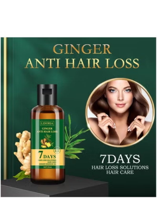 LIDORIA Ginger Anti-Hair Loss 7 Days, Ginger Anti-Hair Loss 7 Days, Natural Ginger Hair Serum, Ginger Oil Promotes Hair Growth, Repairs Damaged Hair, Nourishes Hair Roots (2 Pieces) - Image 4