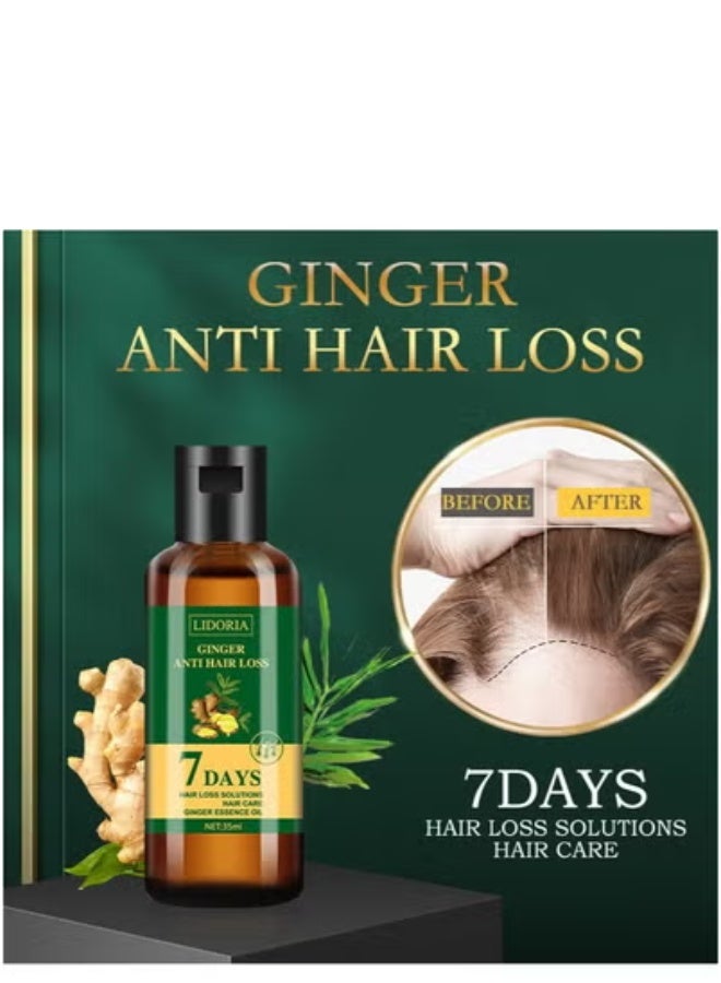 LIDORIA Ginger Anti-Hair Loss 7 Days, Ginger Anti-Hair Loss 7 Days, Natural Ginger Hair Serum, Ginger Oil Promotes Hair Growth, Repairs Damaged Hair, Nourishes Hair Roots (2 Pieces) - Image 5