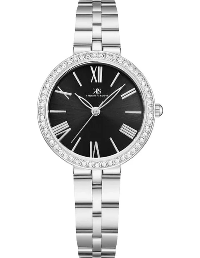 KENNETH SCOTT Kenneth Scott K23502-SBSB Women's Analog Display Watch & Stainless Steel Strap Silver