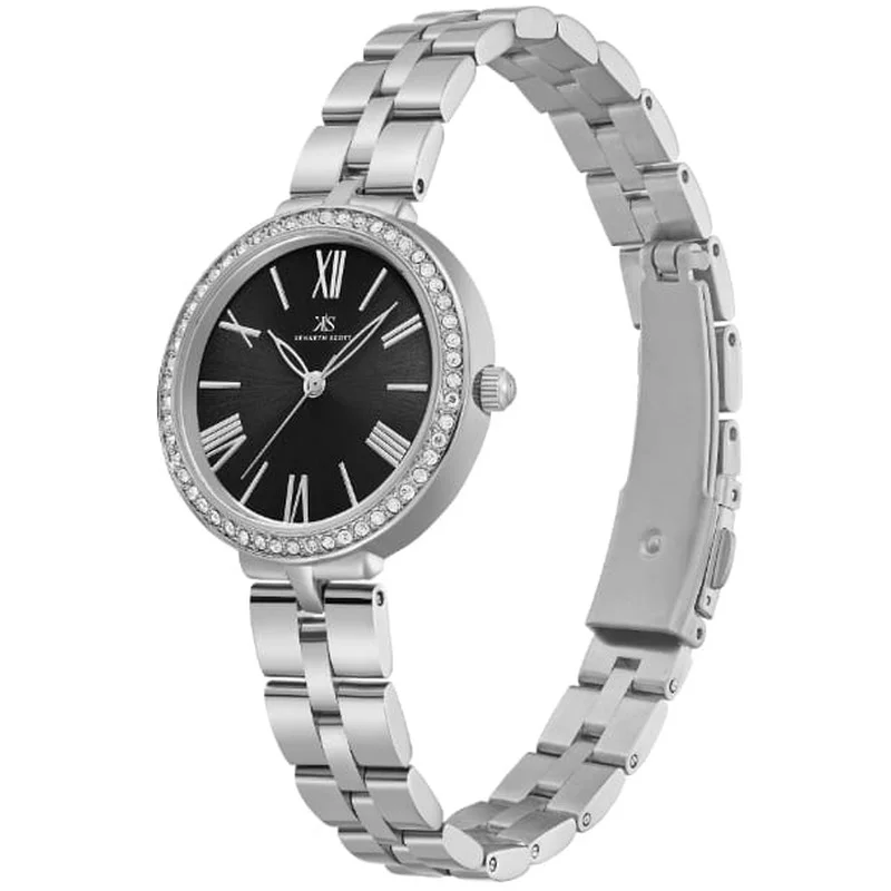 KENNETH SCOTT Kenneth Scott K23502-SBSB Women's Analog Display Watch & Stainless Steel Strap Silver