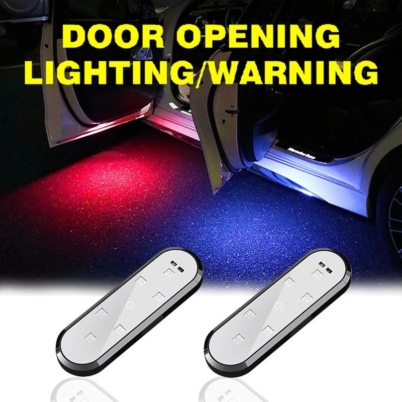 Car Door Warning Lights | LED Lights Welcome Light - Adjustable Modes Safety Light, Ambient Lighting Auto-Sensing, Door Sill Colorful, Anti Rear-end Collision - Image 2