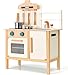 PairPear Wooden Play Kitchen for Kids Adjustable Height Wooden Toys Kids Kitchen Playset Mordern Designed Toys Kitchen Gift with Play Food Kitchen Accessoires for 3Y - Image 2