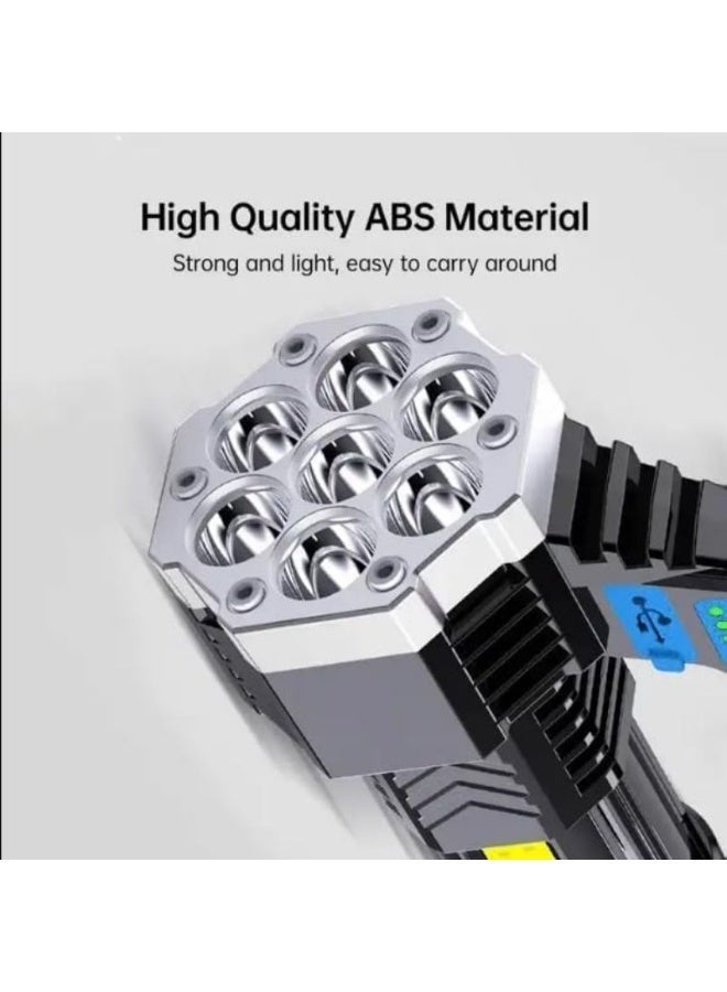 Rechargeable LED Flashlight – High/Low/Strobe/Side Light, Ultra-Bright White Long-Range Beam, Durable ABS Body - Image 5