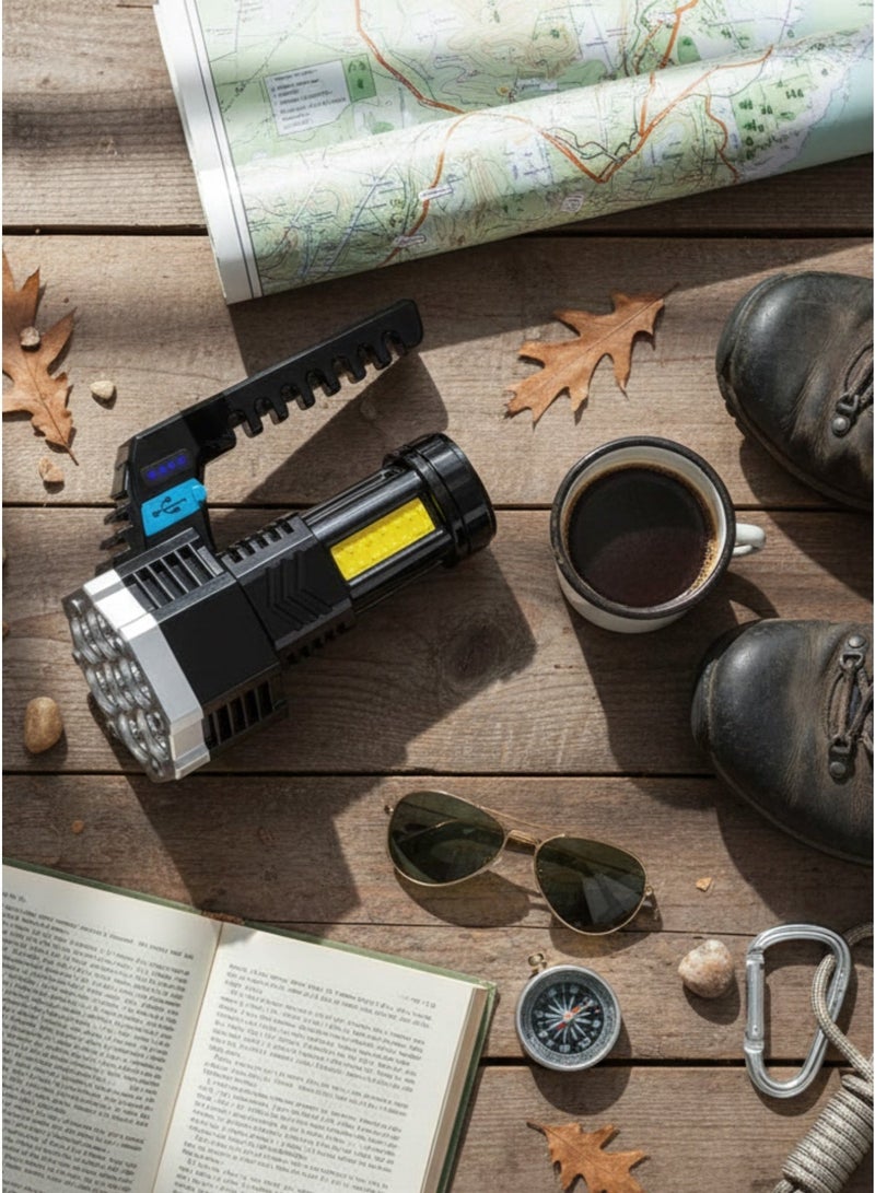 Rechargeable LED Flashlight – High/Low/Strobe/Side Light, Ultra-Bright White Long-Range Beam, Durable ABS Body - Image 2
