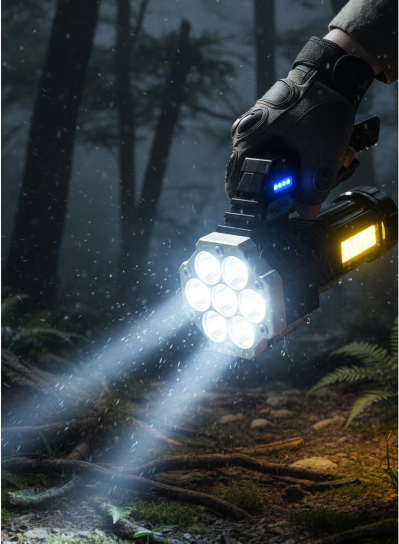 Rechargeable LED Flashlight – High/Low/Strobe/Side Light, Ultra-Bright White Long-Range Beam, Durable ABS Body - Image 1