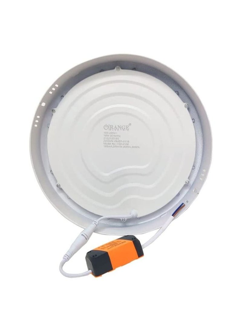 RACO - RACO Orange Electric 18w Led Panal Celing Surface Light Round warm white 3000k - Image 1