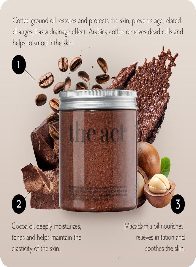 The Act Salt Body Scrub with Cocoa & Coffee Oil, Vitamin E, Menthol - Exfoliating Body Scrub for Moisturizing Skin, Cleansing - Home Spa Care, Gift for Women Men, Vegan, Organic 10.58 Oz - Image 5