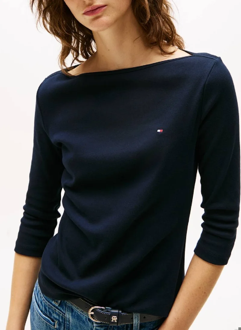 TOMMY HILFIGER Boat Neck Slim Fit T-Shirt