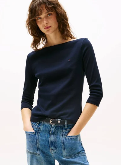 TOMMY HILFIGER Boat Neck Slim Fit T-Shirt