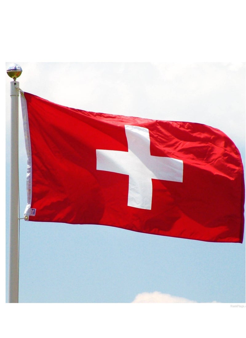 Vitacelli - SWITZERLAND Flag National Day Durable Long Lasting For Outdoor And Indoor Use For Building Home And Car Decoration 150X90CM - Image 1
