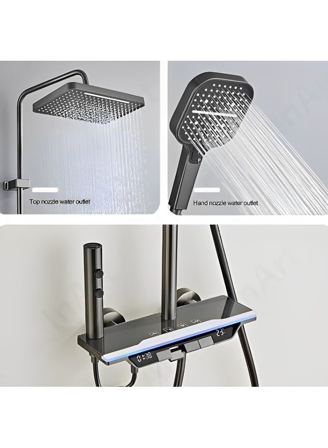 Colro Global LED Shower Panel with Rainfall Shower Head 5 in 1 complete set with lights - Image 2