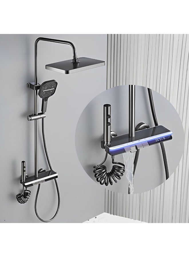 Colro Global LED Shower Panel with Rainfall Shower Head 5 in 1 complete set with lights - Image 1
