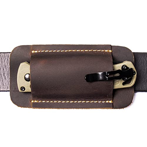 Topstache Leather Knife Sheath, Handmade Knife Holster, Horizontal Carry Leather Sheath for Belt, EDC Pocket Organizer for Men,Size S,Darkbrown - Image 1