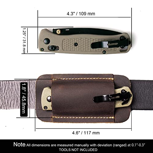 Topstache Leather Knife Sheath, Handmade Knife Holster, Horizontal Carry Leather Sheath for Belt, EDC Pocket Organizer for Men,Size S,Darkbrown - Image 3