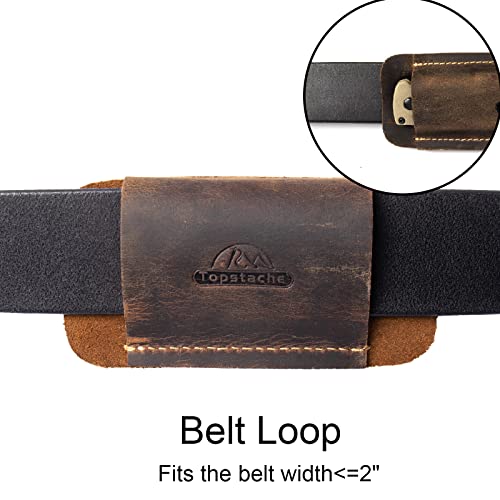 Topstache Leather Knife Sheath, Handmade Knife Holster, Horizontal Carry Leather Sheath for Belt, EDC Pocket Organizer for Men,Size S,Darkbrown - Image 4