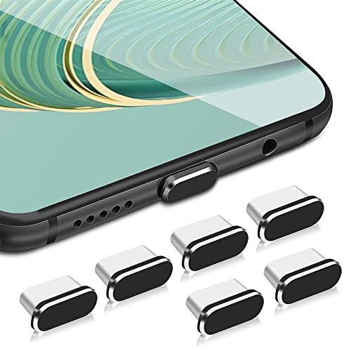 WLLHYF USB Type C Anti Dust Plugs, 6 PCS USB C Port Plug Dust Cover Type-C Port Caps Protectors for Most Smartphones and Micro USB Android Models Charging Port Speaker Anti Dust Protection Cover Kit - Image 1