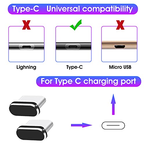 WLLHYF USB Type C Anti Dust Plugs, 6 PCS USB C Port Plug Dust Cover Type-C Port Caps Protectors for Most Smartphones and Micro USB Android Models Charging Port Speaker Anti Dust Protection Cover Kit - Image 5