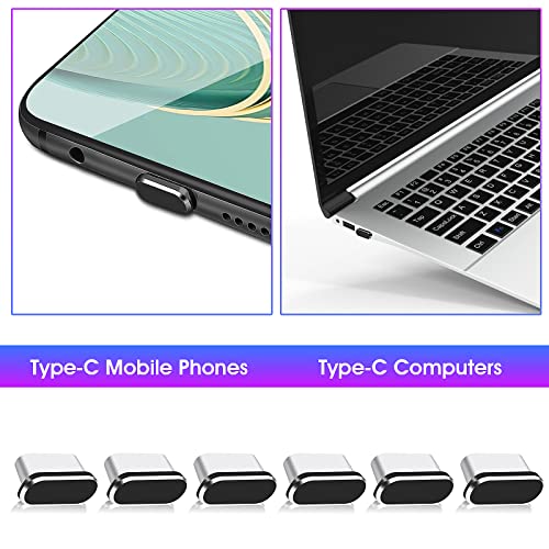 WLLHYF USB Type C Anti Dust Plugs, 6 PCS USB C Port Plug Dust Cover Type-C Port Caps Protectors for Most Smartphones and Micro USB Android Models Charging Port Speaker Anti Dust Protection Cover Kit - Image 3