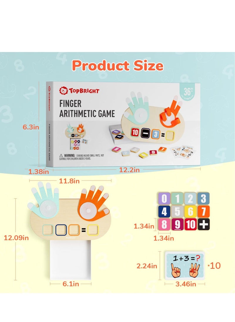 Educational Learning Number Toy for Toddler, Finger Counting Math Toys, Wood Blocks Puzzle Board Set for Toddler Preschool Kids, for early childhood teaching