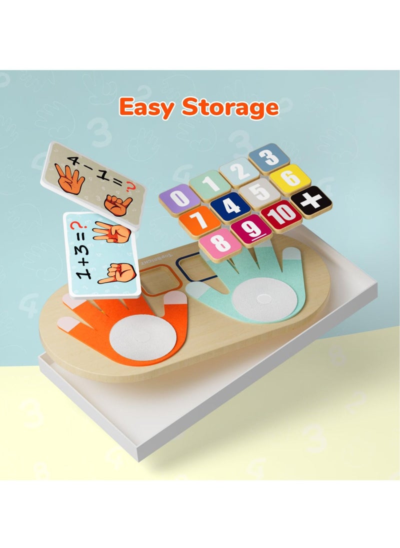 Educational Learning Number Toy for Toddler, Finger Counting Math Toys, Wood Blocks Puzzle Board Set for Toddler Preschool Kids, for early childhood teaching