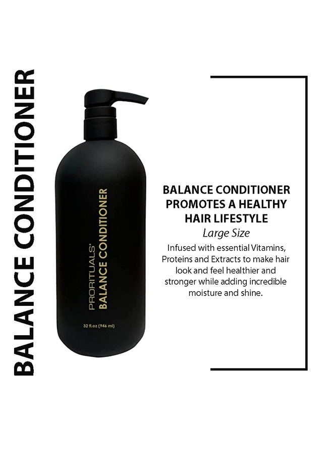 Prorituals Balance Grow & Restore Shampoo And Conditioner Set Large Size Anti Frizz For Dry And Curly Hair Natural Shampoo And Conditioner Perfect For Men And Women 32 Fl Oz Each - Image 3