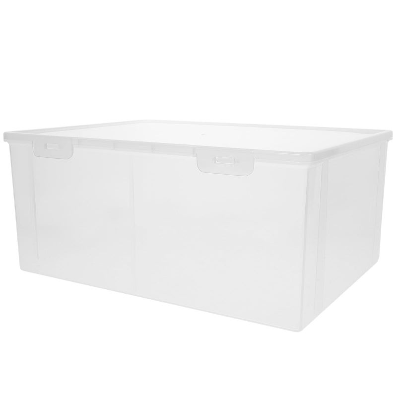 A4 Tall Plastic File Box Document Organizer Storage Case for Office Desktop - Image 2