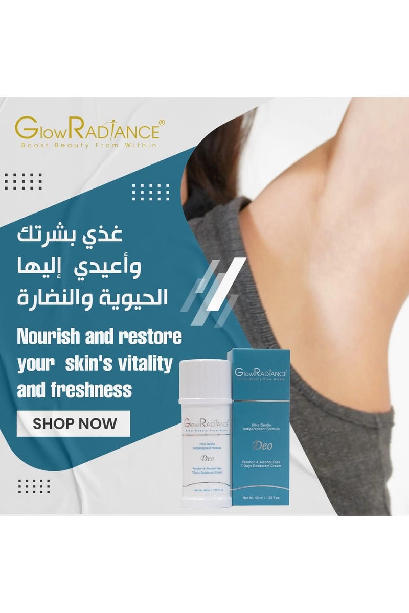 Glow Radiance Deo Cream 40ml â Whitening & Nourishing Underarm Cream | Long-Lasting Freshness & Odor Control | Gentle on Skin - Image 5
