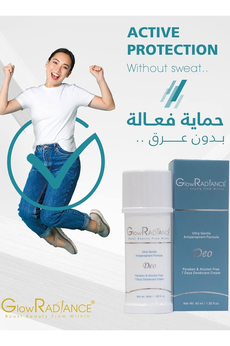 Glow Radiance Deo Cream 40ml â Whitening & Nourishing Underarm Cream | Long-Lasting Freshness & Odor Control | Gentle on Skin - Image 4