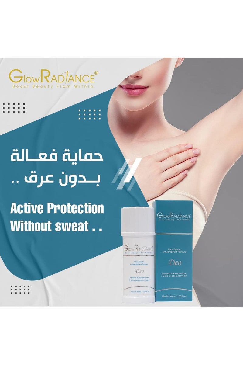 Glow Radiance Deo Cream 40ml â Whitening & Nourishing Underarm Cream | Long-Lasting Freshness & Odor Control | Gentle on Skin - Image 2