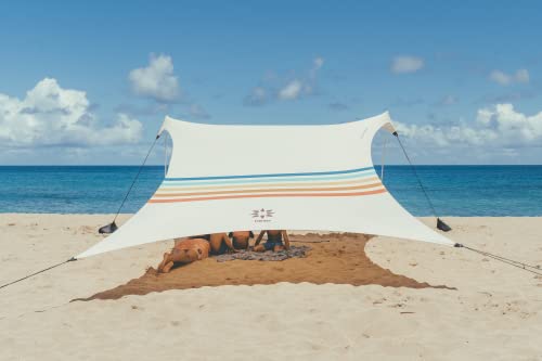 Neso Grande Portable Beach Tent Sun Shelter Lightweight Beach Shade Canopy Easy Setup for Family Outings Patented Reinforced Corners UPF 50 Sun Protection 7ft Tall 9 x 9ft Rainbow - Image 1