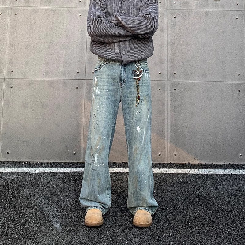 Unisex Classic Denim Jeans Loose Fit Daily Outdoor Wear - Image 1