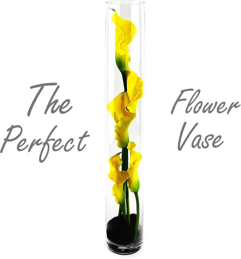CYS Excel Glass Cylinder Vase Floating Candle Holder Flower Vase Decorative Centerpiece for Home or Wedding 10.2 cm Wide x 71.1 cm Tall Pack of 1 - Image 4