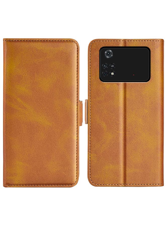 The Bros Case For Xiaomi Poco M4 Pro 4G Dual-side Magnetic Buckle Horizontal Flip Leather Phone Case