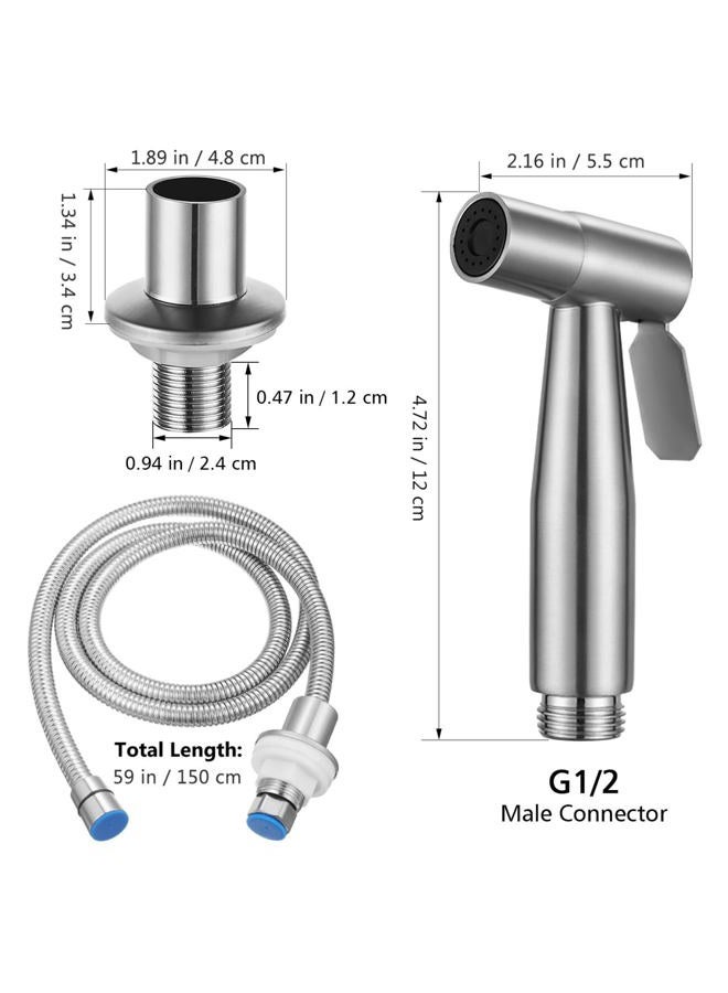YARNOW Stainless Steel Kitchen Sink Sprayer Replacement, Pull Out Spray Head with 1.5M Hose, Universal Faucet Attachment for Home Use, Silver - Image 2