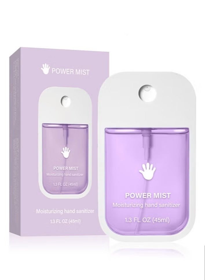 باور بخاخ مطهر يدين مرطب للبالغين والأطفال، بخاخ مطهر يدين بحجم السفر، بخاخ مطهر يدين مرطب للبالغين، مطهر يدين بخاخ باور ميست 45 مل (لافندر) - Image 1