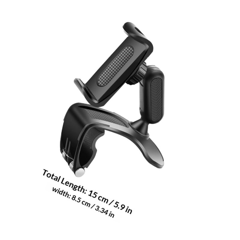 Rotatable Car Phone Holder Dashboard Mount with Clip for Sun Visor Rearview Mirror - Image 3
