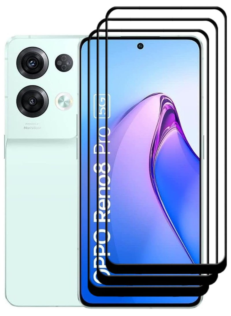 ACLIX 3 Pieces Antistatic ESD Dustproof Premium Quality High Definition Tempered Glass Screen Protector Designed For Oppo Reno8 Pro - Image 1