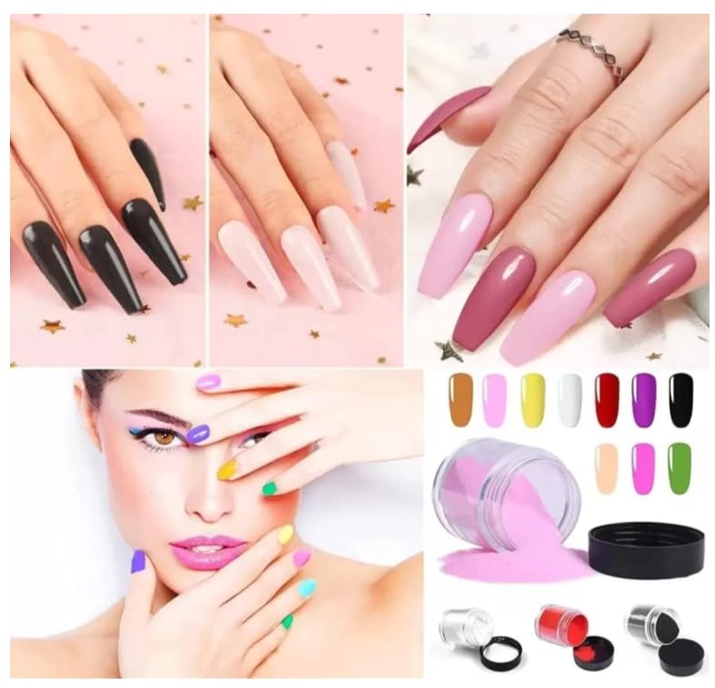 Acrylic powder set of 12 Colors Acrylic Nail Powder Set Colored Acrylic Powder for Nails DIY Art Design 3D Manicure Extension Gifts for Women and Girls - Image 3