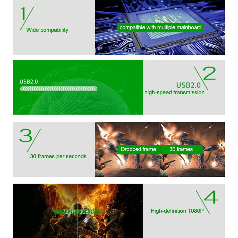 بطاقة التقاط الفيديو بدقة 1080P مع منفذ USB 2.0 كأداة لبث الفيديو للعاب مباشرة - Image 4