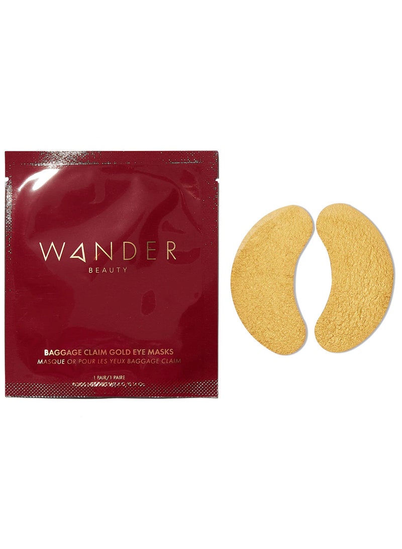 Wander Beauty Baggage Claim Gold Eye Masks 1 Pair - Image 1